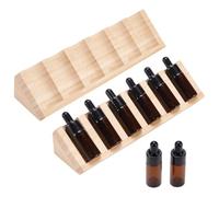 UNICRAFTALE 2Pcs 6-Slots Wooden Essential Oil Organizer White Natural Wood Essential Oil Organizer Storage Box Case Display Holds 24x6.9x4.9cm for Travel and Presentations