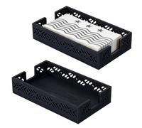 UNICRAFTALE 2Pcs Acrylic Guest Towel Holder Tray for Bathroom Black Counter Rectangular Bathroom Napkin Holder for Ktichen Modern Hand Towel Holders Basket for Home Hotel 23x13cm