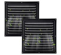 UNICRAFTALE 2Pcs Aluminum Gable Vent Louver Vent Black Matte Attic Shed Wall Louver with Micro-Mesh Screen Soffit Vent Exterior Ventilation Grill for Wall Attic Shed Door and Shipping Container