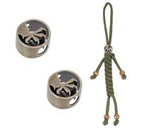 UNICRAFTALE 2pcs Antique Bronze Eagle Claw Flat Round Bead Paracord Bead 14.5mm Eagle Claw Shape Beads Retro Large Hole Metal Beads for Outdoor EDC Tool Bracelets Jewelry Findings Making Hole 5mm