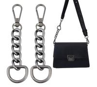 UNICRAFTALE 2Pcs Black Bag 10.5cm Extender Chain Metal Wallet Handbag Chain Straps Replacement Alloy Oval Link Purse Strap Extenders Crossbody Bags Purse Clutches Handles with Metal Buckles