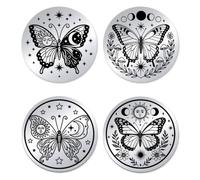 UNICRAFTALE 2Pcs Butterfly Coin Stainless Steel Double Sided Decision Coins Sun and Moon AA Chips and Medallions Challenge Coins Flipping Token Daily Sober Gifts for Men Women