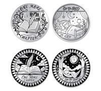 UNICRAFTALE 2Pcs Feathered Books Coins Goog Night Coins Stainless Steel Reading Coin Decision Maker Commemorative Coin with Paper Box for Book Lovers Night Owls