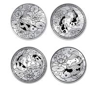 UNICRAFTALE 2Pcs Fish Lucky Coin Chinese Challenge Coin Stainless Steel Double Sided Decision Coins Commemorative Coins Flipping Token Chinese New Year Gift for DIY Birthday