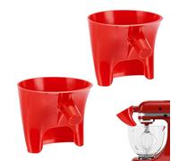 UNICRAFTALE 2Pcs Flour Funne for Kitchen Mixer Easy-Pour Plastic Flour Funnel for 4.5-5 Qt Bowls Red Flours Funnels Stand Mixers Attachment for Tilt-Head Stand Mixer Baking and Cooking