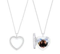 UNICRAFTALE 2pcs Heart Floating Charm Memory Locket Pendants with 45cm Necklace Rhinestone Floating Locket Pendants Metal Heart Glass Photo Frame Lockets Charms for Women Gifts
