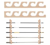 UNICRAFTALE 2Pcs Horizontal Fishing Rods Holders for Garage Bamboo Wall Mount Fishing Pole Holders Antique White Wall Ceiling Rack 5 Fishing Pole Storage 40x6x1.5cm for Fisherman Basement