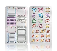 UNICRAFTALE 2Pcs Journal Border Zodiac Sign Metal Stencil Border Diary Stainless Steel Template Photo Album Stencil Reusable Cutting Dies Drawing Stencils Template for Decorative Embossing Paper Card