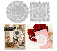 UNICRAFTALE 2Pcs Lace Flower Metal Cutting Dies Flower Border Die Cut Bohemian 3D Embossing Stencils for Card Making DIY Scrapbooking Journal Decoration Paper Crafts 15.4x7.9cm