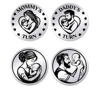 UNICRAFTALE 2Pcs Lovely New Parent Coin Stainless Steel Double Sided Decision Coin AA Chips and Medallions Challenge Coins Flipping Token Daily Sober Gifts New Parents Gifts for Couples Mom Dad