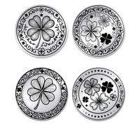 UNICRAFTALE 2Pcs Lucky Four-leaf Clover Coins Good Luck Leaf Coin Decision Lucky Charm Coin Stainless Steel Commemorative Coins with Paper Box for Women Men Commemorative Gifts