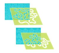 UNICRAFTALE 2Pcs Quilting Templates Rulers Acrylic Template Rulers Simple Meander Quilting Supplies Green Quilt Templates for Domestic Machine Quilting Cutting Sewing Patchwork DIY Craft