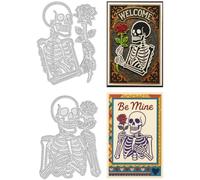 UNICRAFTALE 2Pcs Skeleton Rose Carbon Steel Cutting Dies Stencils Die Cut Embossing Stencils for Card Making DIY Scrapbooking Photo Album Journal Decoration Crafts