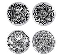 UNICRAFTALE 2Pcs Stainless Steel Double Sided Decision Coins Mechanical Butterfly Mandela Coin Insect Flower Decision Coin Gifts with Paper Box for Women Men Commemorative Gifts