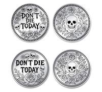 UNICRAFTALE 2Pcs Stainless Steel Double Sided Decision Coins Skull Rose Coin Don't Die Today Coin Commemorative Coins Flipping Token for Men Women Gifts