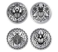 UNICRAFTALE 2Pcs Stainless Steel Double Sided Decision Coins Skull Scarab Coin Insect Theme Decision Coin Gifts with Paper Box for Women Men Commemorative Gifts