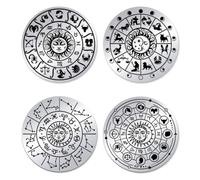 UNICRAFTALE 2Pcs Stainless Steel Double Sided Decision Coins Zodiac Coin Sun Moon Compass Decision Coin Gifts with Paper Box for Men Women Commemorative Coins Lucky Gift