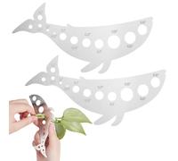 UNICRAFTALE 2Pcs Stainless Steel Leaf Stripper Tool 12 Holes Herb Stripper Tool Metal Herb Leaf Peeler Whale Vegetable Leaf Remover Kitchen Gadgets for Kale Chard Collard Greens Thyme Basil