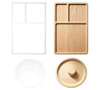 UNICRAFTALE 2Pcs Tray Router Templates Set Clear Acrylic Round and Rectangle Woodworking Templates Engraving Tray Router Template for Crafting and Woodworking Projects 30x20.1cm/16.3cm