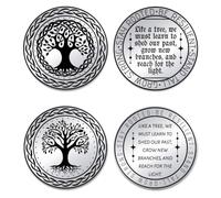 UNICRAFTALE 2Pcs Tree of Life Challenge Coin Yggdrasil Decision Maker Sobriety Coin for Friends Father Commemorative Coins Resurrection Tree of Life Coins Gifts for Women Men