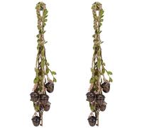 UNICRAFTALE 2Pcs Witch Bells for Door Knob Vintage Metal Hanging Bell with Magic Keys Olive Drab Decorative Wind Chime Door Hanging Bells with Green L
