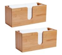 UNICRAFTALE 2Pcs Wooden Countertop Paper Towel Holder Bathroom Paper Towel Dispenser for Home Napkin Dispensers Folded Napkin Holders for Toilet Kitchen Office 27.5x10.5x12.7cm