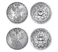 UNICRAFTALE 2Pcs Yes No Challenge Coin Lotus and Phoenix Decision Maker Coin Gifts for DIY Men Women Commemorative Coins Lucky Coins Flipping Token Question Answer Token for DIY Friends
