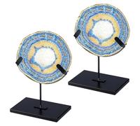 UNICRAFTALE 2Set Metal Rock Display Stand Crystal Stand 9.7x16.5x14.5cm Adjustable Tilt Black Display Rack Iron Shelf for Crystal Ball for Home Room Decor