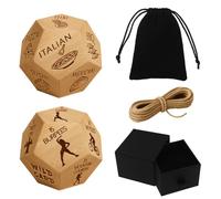 UNICRAFTALE 2Set Wood 12 Types Food and Exercise Decision Dice Wedding Gifts Funny Food Events Dice with Velvet Packing Pouches Cord and Paper Boxes for Anniversary Day Gifts