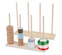 UNICRAFTALE 2sets Ribbon Organizer Wooden Ribbon Rack Storage Spool Holders Tape Organizer Wire Spool Stand Holder for Sewing Craft Mesh Thread Tape Wreath Crochet Roll Florist Arts Wrapping