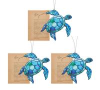 UNICRAFTALE 3 Sets Sea Turtle Suncatcher Ornament with Story Card
