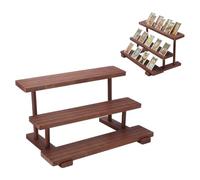 UNICRAFTALE 3-Tier Graded Card Display Stand for Psa Wooden Baseball Card Display Case Camel Sports Trading Cards Holder Trading Card Shelf for Cards Game Collection 39.5x25x20.5cm