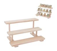 UNICRAFTALE 3-Tier Graded Card Display Stand for Psa Wooden Baseball Card Display Case Sports Trading Cards Holder Trading Card Shelf for Cards Game Collection 39.5x25x20.5cm