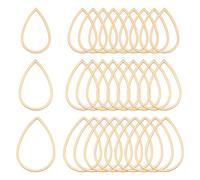 UNICRAFTALE 30 Pcs 3 Style Stainless Steel Linking Rings 18K Gold Plated Teardrop Beading Hoop Link Earring Hoops for Jewelry Making Hollow Open Bezel Pendant Frame for Earrings Making Supplies