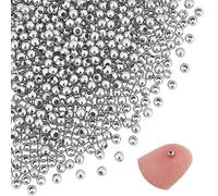 UNICRAFTALE 3000pcs Tiny Round Stainless Steel Spacer Beads - 2mm Diameter, 0.8mm Hole, Smooth, Ideal for DIY Jewelry Making