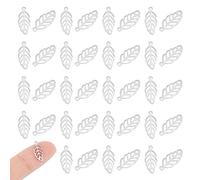UNICRAFTALE 300pcs Stainless Steel Hollow Leaf Charms Flat Foliage Leaves Pendants Metal Drop Dangle Earrings Charm Plant Pendant Hole 1mm for DIY Necklace Bracelet Jewelry Making