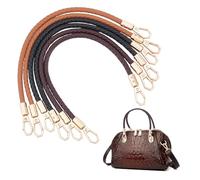UNICRAFTALE 30cm Long 6Pcs 3 Colors PU Imitation Leather Bag Handles with Swivel Clasps Bag Extension Chain Bag Braided Handle Strap Replacement for Handbags Shoulder Bag Making
