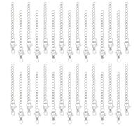 UNICRAFTALE 30Pcs 55mm Long 304 Stainless Steel Curb Chain Extender End Chains with Lobster Claw Clasps Open Jump Ring Extension for Necklaces Bracelet Anklets Jewelry Making