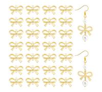 UNICRAFTALE 30Pcs Bowknots Connector Charms Earring Charm Bowknot Pendants Golden Bow Charm Tiny Bowknot Links Jewelry Connector Charms for Summer Bracelet Necklace Earrings Wedding