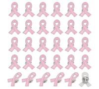 UNICRAFTALE 30Pcs Breast Cancer Awareness Lapel Pins for Women Pink Hope Ribbon Brooches Metal Enamel Lapel Ribbon Pins for Survivor Public Events Charity Recognition