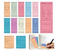 UNICRAFTALE 30Pcs Colorful Book Review Bookmarks for Book Lovers Books Tracker Note Pads Reading List Bookmark Reading Log Gifts for Literary Supplies Read Enthusiasts 15x6cm