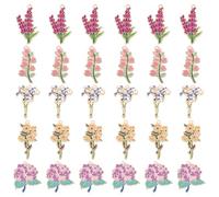 UNICRAFTALE 30Pcs Enamel Floral Charm 5 Styles Flower Pendants Light Golden Sunflower Daisy Lily Violet Iris Alloy Flower Charms Earring Making Spring Charms for Jewelry Making Accessories