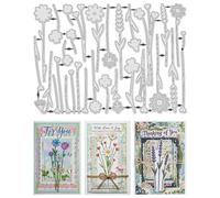 UNICRAFTALE 30Pcs Flower Cutting Dies for Card Making Wildflowers Embossing Die Cuts Carbon Steel Flower Leaves Template Metal Greetings Die Cuts for DIY Scrapbooking Album Craft Home Decor