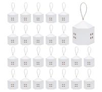 UNICRAFTALE 30Pcs House Shaped Gift Box with Ropes White House Shaped Christmas Boxes with Window Paper Decorative Candy Packing Boxes Bulk for Wedding Christmas Birthday Party Favors 8.5x8.5x6.5cm