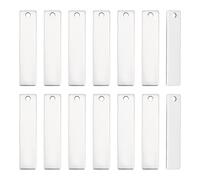 UNICRAFTALE 30pcs Rectangle Shape Stainless Steel Charms Stamping Tag Blank Pendants 40x9x1mm Blank Rectangle Dog Pet Tags for Pet Door and Pendant Manufacturing, Hole 2mm