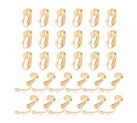 UNICRAFTALE 30Pcs Stainless Steel Clip-On Earring Findings with Loop Clip-on Earrings Converter Components Ear Clip Golden Earring Clips Non-Pierced Earring for DIY Earring Making