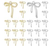 UNICRAFTALE 32Pcs 2 Colors Bowknot Charms Earring Charms Bowknot Pendants with Rhinestone Metal Bow Charm Dangle Pendants Jewelry Charms for Bracelet Necklace Earrings Wedding