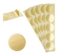 UNICRAFTALE 350Pcs Embossing Blank Stickers Metallic Scallop Edge Sticker Self Adhesive Gold Certificate Seals Embossed Foil Sticker Sealing Stickers for Embosser Stamp Wine Bottle Weddings