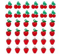 UNICRAFTALE 36Pcs 3 Styles Acrylic Apple Charms Fruit Dangle Charms Pendants Cute Acrylic Food Pendants Red Cherry Strawberry Charm for DIY Craft Earring Bracelet Necklace Jewelry Making