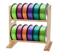 UNICRAFTALE 3D Printer Filament Storage Rack Desktop Wooden 3D Printer Filaments Spool Holder Stand 2 Tier Printers Filament Organizer for Home Studio Enterprise Use Improved Workflow 28x41.5x41cm